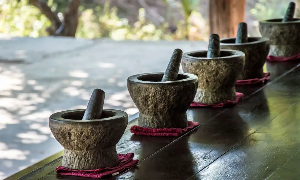 Granite mortar and pestle