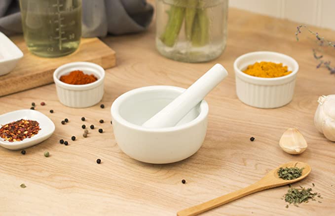 HIC Mortar and Pestle Spice Herb Grinder Pill Crusher Set